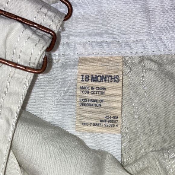 NWT oshKosh shortalls lightweight light tan shark embroidered 18m - Picture 6 of 6